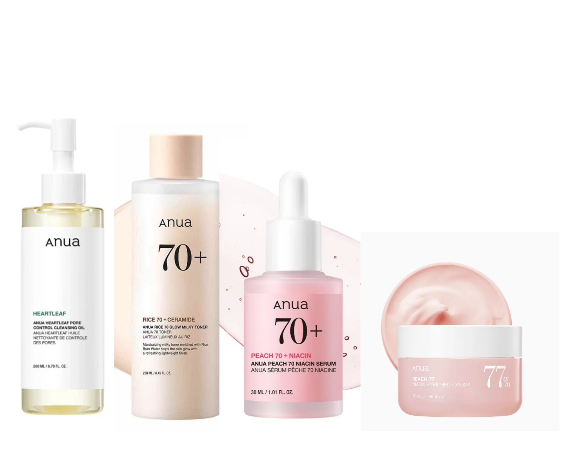 Glow Complete Set -Täydellinen 4-vaiheinen K-Beauty-rutiini heleälle ja kosteutetulle iholle.